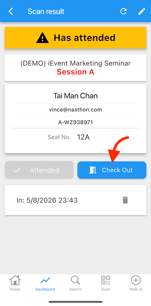 QR code Check out